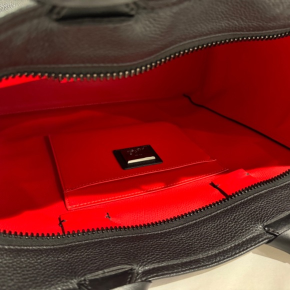 CHRISTIAN LOUBOUTIN Bag Tote Black Calf Leather Kabiker * great condition - Picture 8 of 10